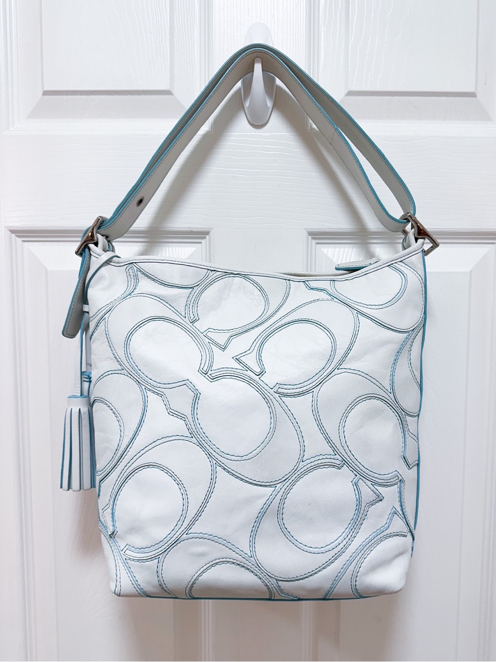Coach Legacy Omotesando Flagship Duffle White Leather Patchwork Crossbody 23421 - Picture 5 of 16